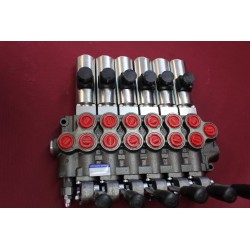 Hydraulic valve 6 sections HM line 90 l/min  24 gpm 24V double acting for cylinder spool