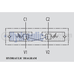 VBCD 1/4 " 1-4 DE/A Double overcentre valve Tpe A
